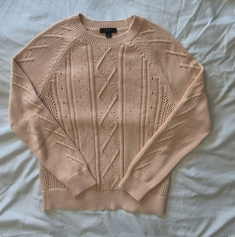 J. Crew Light Pink Textured Sweater